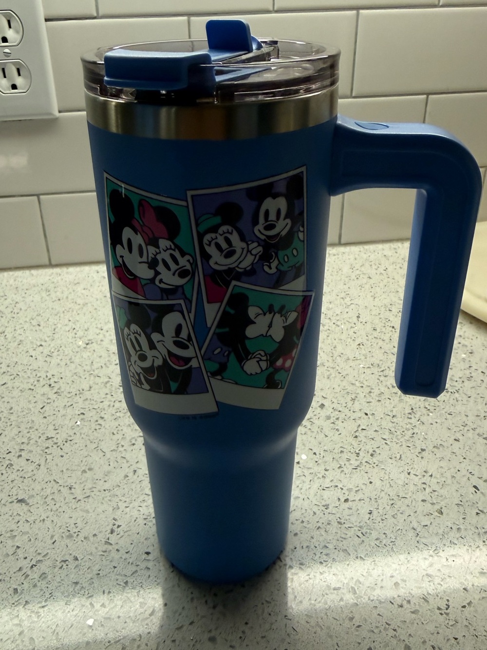 Life is Good Disney Blue Stainless Tumbler with Handle NWOT 32 fl oz